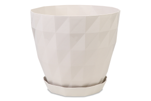 Вазон д/квітів Кристал 3,25л бежевий з підставкою Серінова