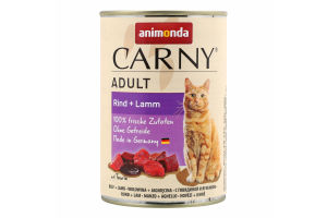 Корм д/котів з яловичиною та ягнятиною 400г ж/б Карні