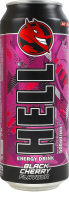 Напиток энергетический безалкогольный газированный со вкусом черной черешни и тутти-фрутти Hell ж/б 500мл