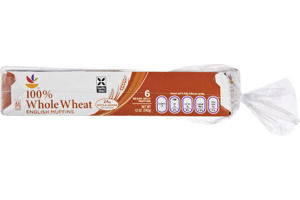 Ahold 100% Whole Wheat English Muffins - 6 CT