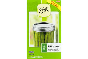 Ball Wide Mouth Lids With Bands - 12 CT