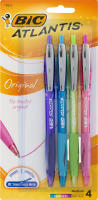 BiC Atlantis Original Medium Ball Pens Assorted - 4 CT