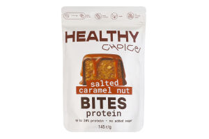 Цукерка в чорному шоколаді Salted caramel nut Protein bites Healthy Choice д/п 145г