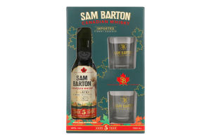 Набір Віскі Y.O. 5років 40% 0,7л+2склянки Sam Barton