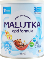 Смесь молочная сухая для детей от рождения 1 Opti formula Malutka ж/б 400г