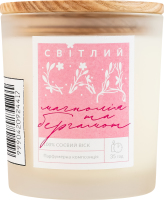Свічка із соєвого воску Магнолія та бергамот Світлий сад Львівська свічкова мануфактура 1шт
