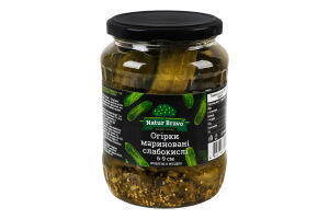 Огірки мариновані слабокислі стерилізовані 6-9см Преміум Natur Bravo в/ґ c/б 670г