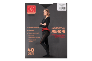Колготи з утягувальними шортиками чорні 40ден р.3 Day by Day