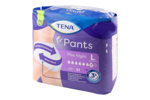 Підгузки-трусики д/дорослих Plus Night р.L 12шт Tena