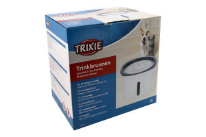 Поїлка-фонтан д/котів Флауер 2л біло-сіра пластик 18,5*13*18,5см Тріксі