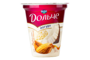 Йогурт 3.2% с наполнителем Миндаль-Кокос-Вкус Пралине Дольче ст 280г