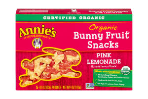 Annie's Homegrown Organic Bunny Fruit Snacks Pink Lemonade - 5 CT
