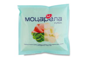 Сир 45% м'який підплавлений кубик Моцарела Lel' м/у 200г