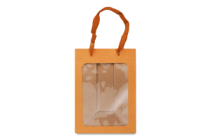 Пакет подарунковий Крафт з віконцем 25*18*13см