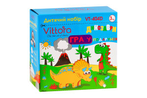 Набір посуду дитячого Динозаври склокераміка 3предмети Vittora