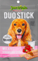 Ласощі д/собак Подвійні молочні палички з полуницею 50г Jerhigh
