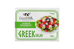 Продукт сирний 50% молоковмісний крем м'який Greek salad Good Milk к/у 170г