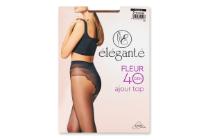 Колготки жіночі Elegante Fleur Ajour top 40den 3 bronz