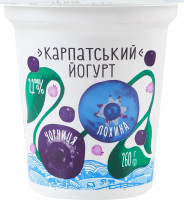 Йогурт 2.2% десертный с наполнителем Голубика-черника Карпатский Галичина ст 260г