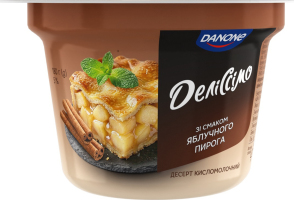 Десерт кисломолочний 5% зі смаком яблучного пирога Деліссімо ст 180г