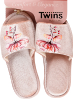 Капці відкриті домашні жіночі Twins №5826 36-37 бежевий
