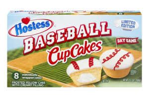 Hostess Baseball Cupcakes Yellow - 8 CT