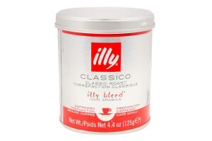 Кава натуральна мелена середнє обсмаження Classico Illy з/б 125г