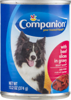 Companion Dog Food with Beef Slices in Gravy