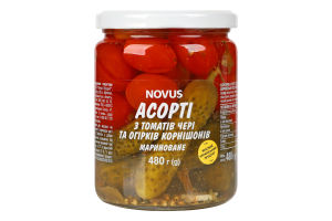 Асорті чері корнішони марин. Novus 480г