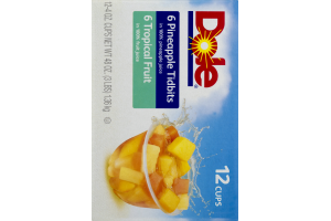 Dole Pineapple Tidbits and Tropical Fruit Cups - 12 CT