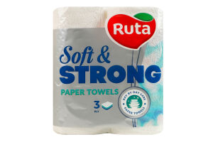 Полотенца бумажные 3-х слойные Soft&Strong Ruta 2шт