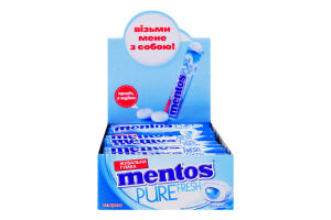 Гумка жувальна зі смаком свіжої м'яти з підсолоджувачами Pure fresh Mentos м/у 15.75г