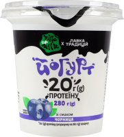 Йогурт 1% збагачений білком із наповнювачем Чорниця Villa Milk ст 280г