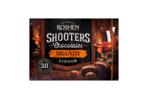 Цукерки шоколадні Brandy-liquor Shooters Roshen к/у 150г