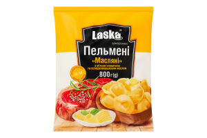 Пельмені з м'ясом яловичини та солодковершковим маслом Масляні Laska м/у 800г