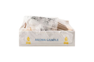 Свічка Обличчя біла гіпсове кашпо на 24години 15*12*9см Строїч