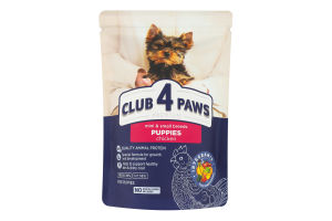 Корм д/цуценят малих та мініатюрних порід Premium з куркою сухий 0,4кг Club 4 Paws