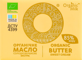 Масло сладкосливочное 85% органическое Экстра Organic Milk м/у 180г