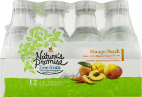 Nature's Promise Unsweetened Water Beverage Mango Peach - 12 PK