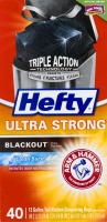 Hefty Ultra Strong Blackout Tall Kitchen Drawstring Bags Clean Burst - 40 CT