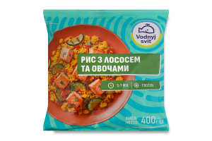 Рис заморожений з лососем та овочами Vodnyj svit м/у 400г