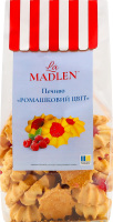 Печиво пісочне здобне Ромашковий цвіт декороване повидлом з смаком малини 160г La Madlen