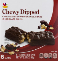 Ahold Chewy Chocolatey Dipped Granola Bars Chocolate Chips - 6 CT