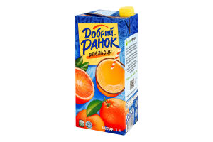 Нектар неосвітлений стерилізований Апельсин Добрий Ранок т/п 1л
