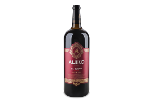 Вино 1.5л 9.7-14% красное сухое ординарное столовое сортовое Саперави Aliko C&W бут