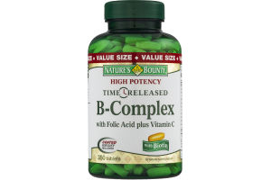 Nature's Bounty B-Complex Time Released Vitamin Supplement Tablets - 350 CT