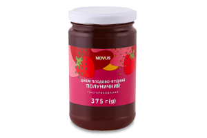 Джем плодово-ягодный пастеризованный Клубничный Novus с/б 375г