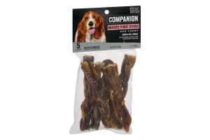 Companion Dog Chews Braided Piggy Sticks - 5 CT