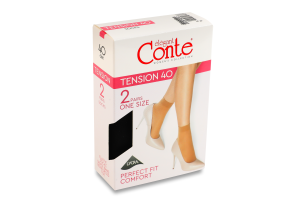 Носки женские Conte elegant Tension 40den 23-25 nero 2пары