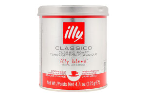 Кава натуральна мелена середнє обсмаження Classico Illy з/б 125г